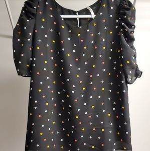 Black with polka-dot shirt